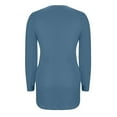 thumbnail image 3 of Womens Long Sleeve Round Neck Shirts Basic Tee Fall Tops Outfits Clothes Plus Size Navy L, 3 of 7