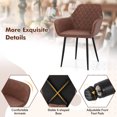 thumbnail image 6 of Giantex Dining Chair Set of 2, Upholstered PU Leather Armchair w/Curved Backrest, Wide Seat, Modern Accent Chairs, Brown, 6 of 6