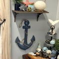 thumbnail image 6 of Zeckos Large 24"x16" Ship Anchor & Rope Wall Hanging - Hand-Painted Blue Finis - Blue - Size 24 inch, 6 of 10