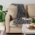 thumbnail image 5 of Contemporary Home Living 4' x 5' Black and White Polka Dot Rectangular Home Essentials Woven Throw, 5 of 7