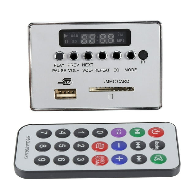 Placa decodificadora de MP3 Bluetooth, módulo de audio, memoria USB, radio FM (plateada)
