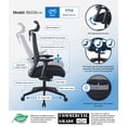 thumbnail image 3 of Silla de trabajo Boss Office Products de malla con reposacabezas negra, 3 of 9