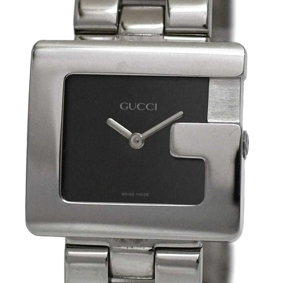 Pre-Owned Gucci G-Square Watch f-24540 Black/Silver 3600J Stainless Steel Quartz... (Good)