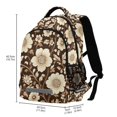 thumbnail image 2 of FORMRS Unisex Backpack Elementary School Travel Bookbag with Reflective Stripes, Brown Floral, 2 of 7