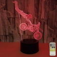thumbnail image 3 of YSITIAN Night Lights for Kids Motocross Lamp LED 3D Illusion USB Motorbike Bedside Lamp 7 Colors Changing Birthday Gifts for Boys Girls Kids Baby G1116-128, 3 of 6