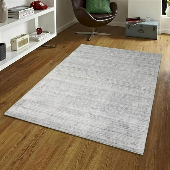 5 x 8 ft. Luxe Silver Hand Loomed Wool & Viscose Rectangle Area Rug