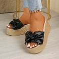 thumbnail image 6 of Wowcloth Women's Fashion Bow Wedge Heel Slides – Comfortable Open Toe Platform with Thick Sole for Beach Casual Outdoor Wear, 6 of 9