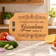 thumbnail image 4 of Bamboo Serving Tray, Charcuterie Platter, Cheese Serving Board, Grandma Birthday Gift, 11X9X0.5 Inch Double Sided Decorative Countertop Board for Prep and Gourmet Hosting, 4 of 8