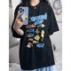 thumbnail image 2 of Women's Casual Summer Fish Print Mid-Length T-Shirt - Loose Fit, Round Neck, Short Sleeve, Cotton, Black with Colorful Underwater Design, "DREAMY CLUB" Lettering, Perfect for Casual Attire, 2 of 8