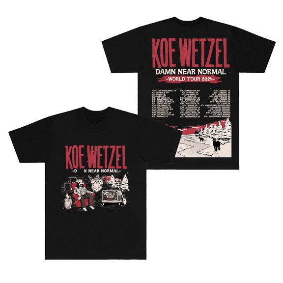 Koe Wetzel Tour T-shirts 9 Lives Album Merch Tee Summer Women Men Fashion Casual Short Sleeve Crewneck
