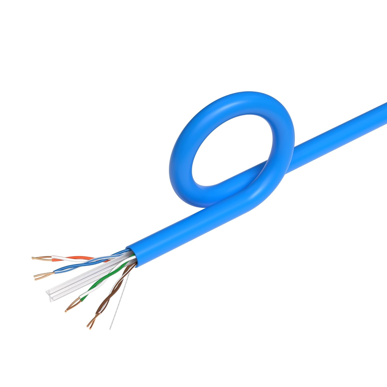 Cables Direct Online 1000FT CAT6 Plenum CMP Solid UTP Cable 550MHz Ethernet LAN 23AWG CCA (Copper Clad Aluminum) Bulk Pull Box, Blue