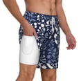 thumbnail image 3 of Picia Plant pattern Mens Swim Trunks with Compression Liner Stretch Beach Shorts Quick Dry with Zipper Pockets No-Chafing Board Shorts-Medium, 3 of 9
