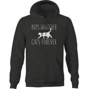 Boys Whatever Cats Forever Crazy Cat Lady Pet Mom Hoodie for Big Men 3XL Dark Gray
