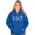 thumbnail image 3 of I Do Bridal Squad Bride Bachelorette Womens Plus Size Graphic Zipper Hoodie Brisco Brands 2X, 3 of 5