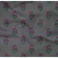 thumbnail image 4 of oneOone Cotton Poplin Twill Gray Fabric Floral Block Diy Clothing Quilting Fabric Print Fabric By Yard 56 Inch Wide, 4 of 4