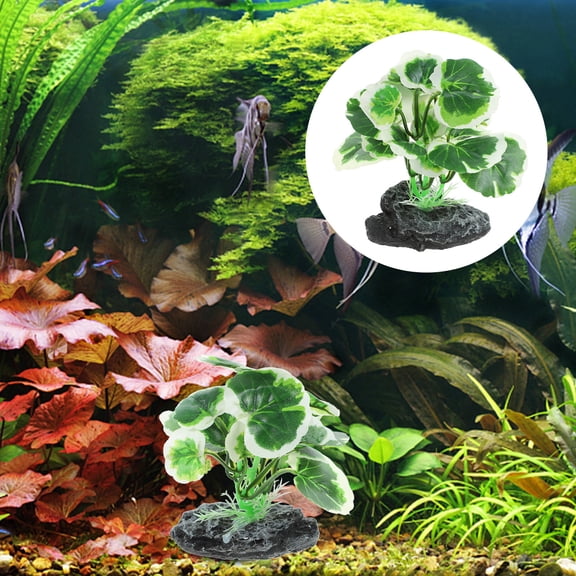 HONMEET Artificial Green Aquarium Plant Decoration, Plastic for Freshwater and Fish Tanks, and Realistic