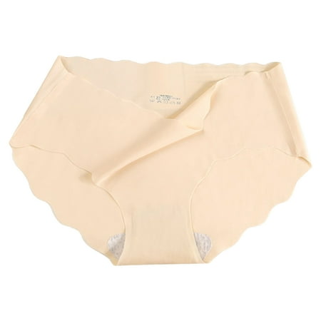 

huanledash Women Briefs Comfortable Excellent Elasticity Ice-silk Seamless Mid Waist Ladies Underwear for Daily