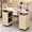 Champagne, variant on Advwin Manicure Table Nail Desk for Nail Tech with Dust Collector, Wrist Rest, Lockable Wheels, UV Gel Compartment, Storage Cabinet for Home & Salon, White