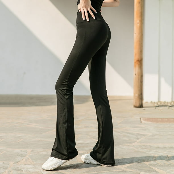 Women Trousers High Elastic High Waist Flared Pants Thin Yoga