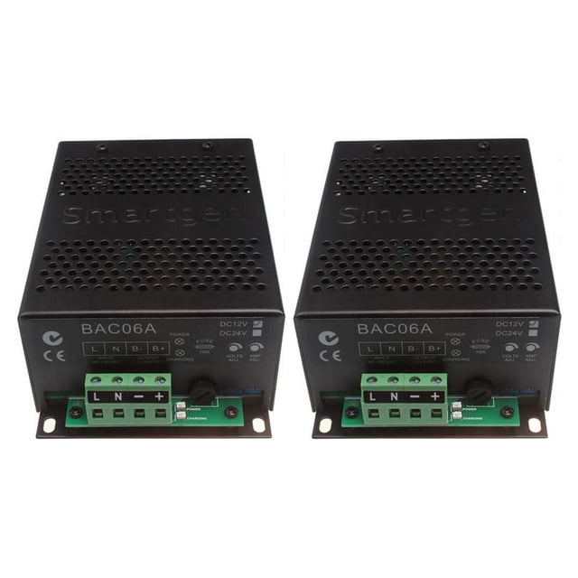 2X BAC06A Generator Charger Switching Battery Floating Charger 24V 3A,2 x Generator charger,black