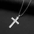 thumbnail image 2 of Coachuhhar Cross Necklace for Men 925 Sterling Silver Crucifix Pendant Necklace Religion Cross Jewelry Gifts for Father Husband Son, 2 of 7