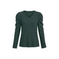 thumbnail image 2 of JWD Long Sleeve Shirts for Women V Neck Casual Tunic Tops Lightweight Pullover Dark Green-X-Large, 2 of 6