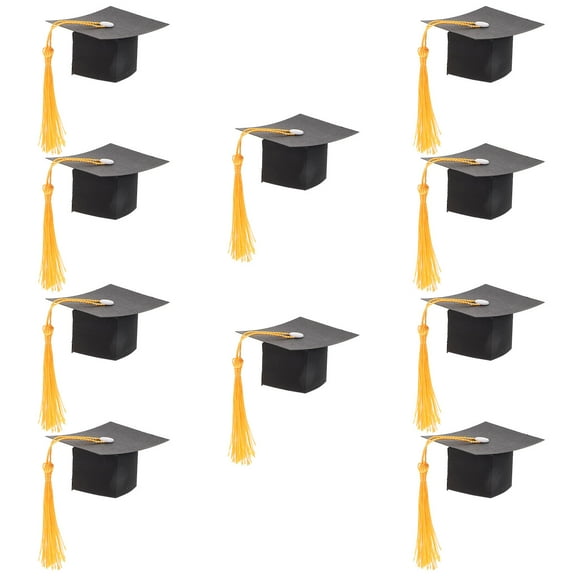 FRCOLOR 10pcs Graduation Hat Graduation Mini Party Hats Graduation Supplies Tiny Graduation Caps Miniature Dolls House Accessories