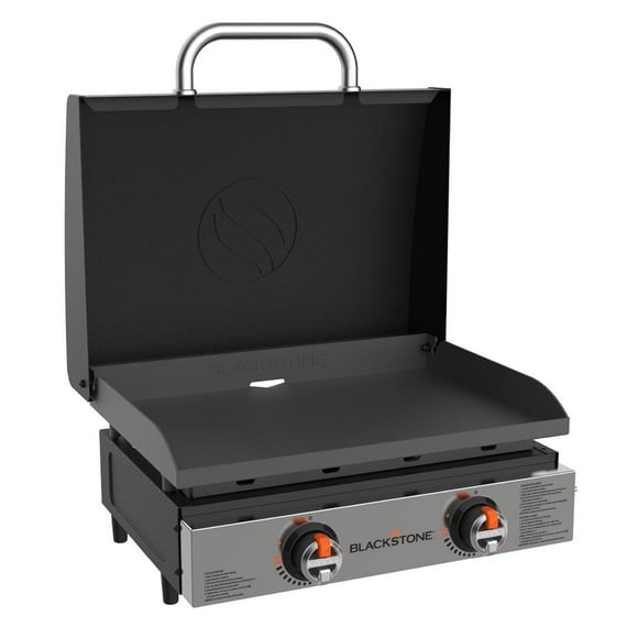 Blackstone Griddle 2205 Omnivore Original; Uses H Style Burner For Even Heating; Table Top; Two Independent Heat Zones With 21 000 BTU; 22 Inch Cooking Space; Rectangular; Stainless Steel Front Panel