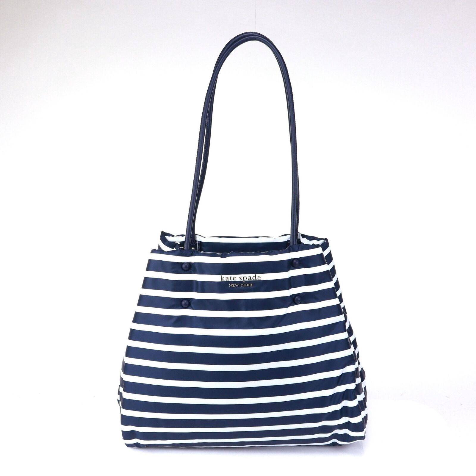 NWT Kate Spade EVERYTHING PUFFY STRIPE Large Tote Navy Stripe