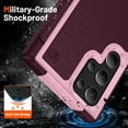 thumbnail image 2 of ELEHOLD for Samsung Galaxy S22 Ultra 5G 2022 Fit Case, Military-Grade Dual Layer Raised Frame Screen & Camera Lens Protective Armor Hybrid PC+TPU Anti-Drop Shockproof Slim Rugged Case,Rose, 2 of 8