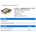 thumbnail image 2 of Air Filter - Compatible with 2015 - 2022 Ford Transit-350 HD 3.5L V6 2016 2017 2018 2019 2020 2021, 2 of 2
