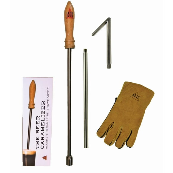 CASUAL PANACHE 1571F Campfire Beer Caramelizer Poking Tool (W/Extra Rod, Glove, Poker Tip) Novelty Beer Accessories For Camping & Home Brewing - Perfect Beer Gifts For Men, Women, Boyfriends, Holidays