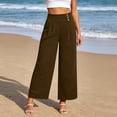thumbnail image 6 of Women's Wide Leg Pants with Pockets High Waist Adjustable Knot Loose Casual Trousers Business Work Casual Pants, 6 of 9