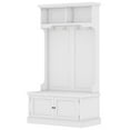 thumbnail image 6 of Zateety Hall Tree with Storage Shoe Bench for Entryway and Hallway, 4-in-1 Design Coat Racks with 4 Hooks for Living Room, White(Old SKU: W1307113678), 6 of 10