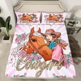 thumbnail image 2 of Castle Fairy Western Cowgirl Twin Sheet Sets 3pcs for Girls,Chic Floral Rose Horse Twin Fitted Sheet Microfiber,Dreamy Princess Breathable Flat Sheet,Super Cozy Room Decor, 2 of 7