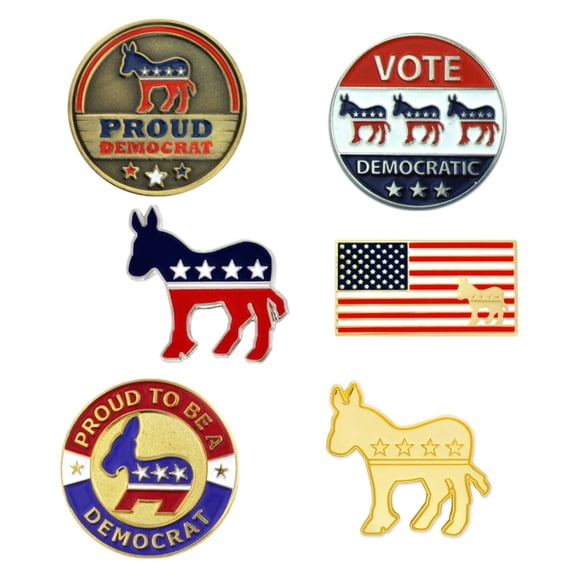 PinMart Democratic Patriotic Political Enamel Lapel Pin Set