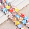 thumbnail image 2 of U8MO 10pcs Star Flower 12mm Shiny Ceramic Porcelain Loose Beads For Jewelry Making-Red, 2 of 9