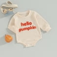 thumbnail image 2 of Gupgi Baby Sweatshirt Romper Infant Girl Boy Fall Letter Patch Waffle Jumpsuits 0-24 Months, 2 of 7