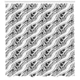 thumbnail image 2 of Ambesonne Abstract Shower Curtain, Animal Skin Patterns, 69"Wx84"L, Black White, 2 of 2