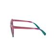 thumbnail image 2 of Kids Plastic Heart Shaped Full Rim Sunglasses with Pink Purple Blue Frames and Rainbow Mirrored Lenses, 2 of 3