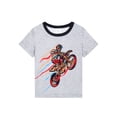 thumbnail image 3 of QEFJNO 3-12Y Kids Boys Pajamas Set 2 PCS Short Sleeve Top and Shorts Pants for Toddler Boys Motorcyclist Pjs Summer, 3 of 13