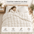 thumbnail image 3 of Unikome King Comforter Set, Soft Down Alternative Comforter with Puff Texture, All Season Cozy Bed Comforter with 2 Pillow Shams, Machine Washable, Cream, 3 of 7