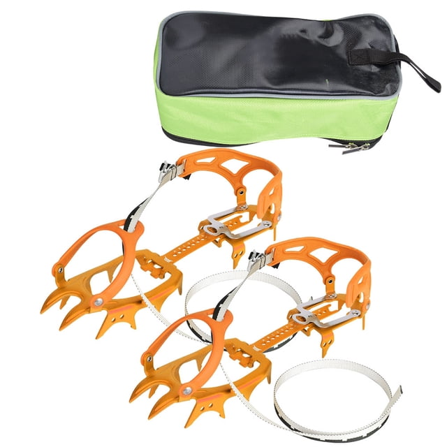Crampones de hielo YUNYI BRAND de 14 dientes antideslizantes para zapatos naranja