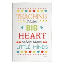 Stupell Big Heart Shapes Little Minds Teaching Inspirational Painting Wall Plaque Unframed Art Print Wall Art