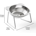 thumbnail image 2 of Elevated Pet Feeder Bowl with 15° Tilt, Stainless Steel Raised Dish with Removable Stand for Cats and Small Dogs, 2 of 8