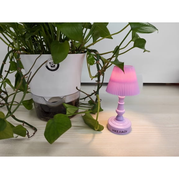 HKEJIAOI Modern Floral Mini Desk Lamp, Soft Warm Night Light for Bedroom Decor, 5.5"x1.9" Portable Table Light