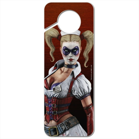 Batman Arkham Asylum Video Game Harley Quinn Plastic Door Knob Hanger Sign