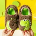 thumbnail image 2 of Povozer Toddler Slippers for Boys Girls Slip on Kids Baby Toddlers House Shoes(Brown,8), 2 of 4