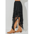 thumbnail image 5 of Women's Elegant Black Lace Cascading Tiered High Waist Maxi Skirt | [ZhiHiMeRi] | (US 12-14)L, 5 of 6