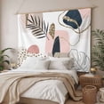 thumbnail image 3 of Pink Boho Small Tapestry for Bedroom Wall Hanging Tapestry, Vintage Ethnic Tribe Modern Abstract Art Ceiling Backdrop Tapestries Poster Blanket Wall Decor for Teens Room Living Room Dorm 23" x 28", 3 of 8